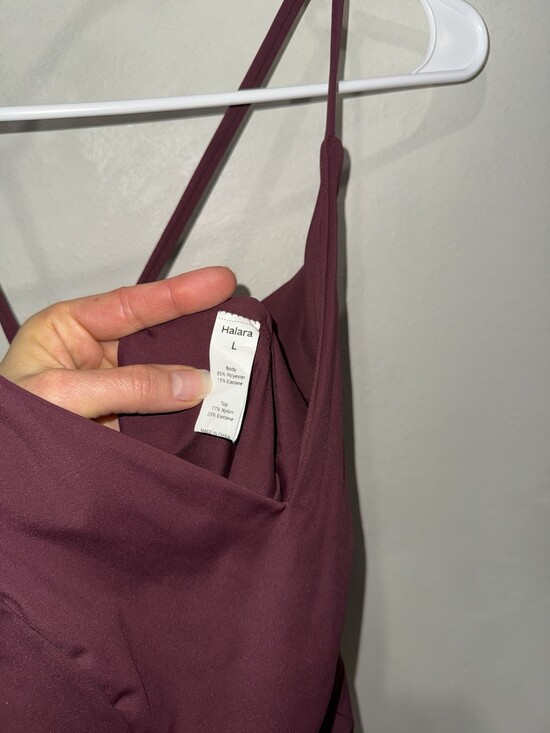 Halara Wide Leg Crisscross Jumpsuit Pink Mauve Stretch Lounge Women’s Romper - Picture 3 of 4